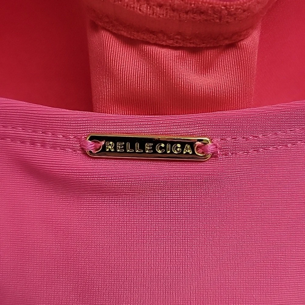 Relleciga 1 Pc Swimsuit Sz Medium. Bright Pink Removable Straps. New With Tags